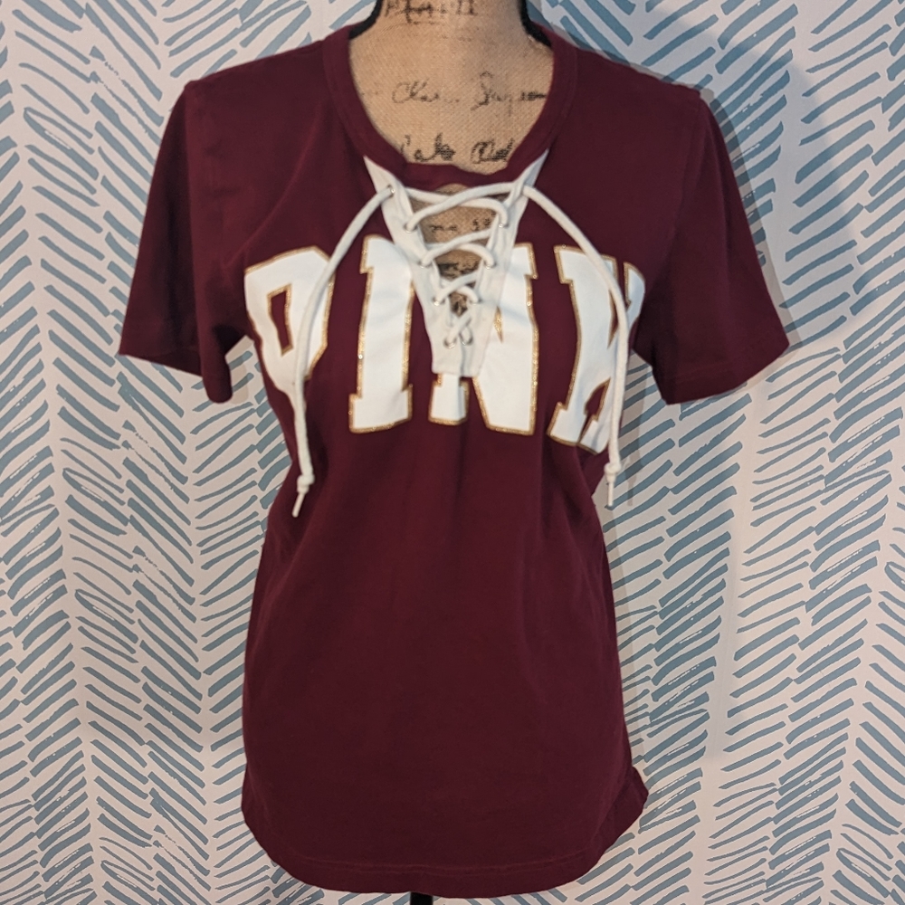 Pink by Victoria Secret Vintage Lace Up Top